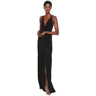 TRENDYOL Damen Women Prom/Bridesmaid Maxi Mermaid Regular Fit Knit Evening Dress Damen Prom/Brautjungfer Maxi Mermaid Regular Fit Strick Abendkleid, Black, - 38