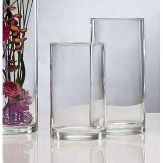 Glasvase Vase Glas Blumenvase Tischvase Zylinder 25 cm