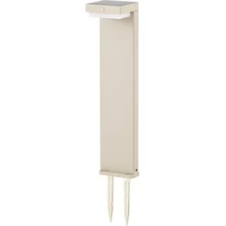 Lindby LED-Solar-Sockelleuchte Eleazar, beige, Alu, Sensor - Beige