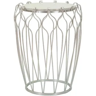 Mauro Ferretti Couchtisch, Silber, Metall, Stein, 47.5x61.5x47.5 cm Wohnzimmer, Wohnzimmertische, Couchtische