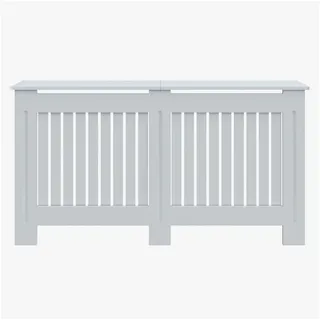 SONNI Heizungsverkleidung Heizkörperverkleidung Holz Weiß Vertikal Heizkörperabdeckung Gitter 152 cm
