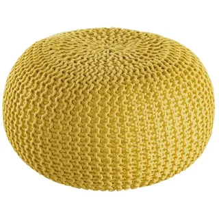 Amagohome Sitzhocker Pouf Outdoor ø 55 o. 45cm Bodenkissen Sitzpouf Hocker wetterfest pfleg gelb