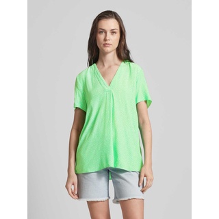 Bluse mit Allover-Muster, Neon Gruen, M