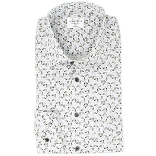 MARVELIS Businesshemd Businesshemd - Modern Fit - Langarm - Muster - Anthrazit/Weiß grau|schwarz