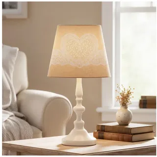 levandeo Nachttischlampe Weiß 38cm