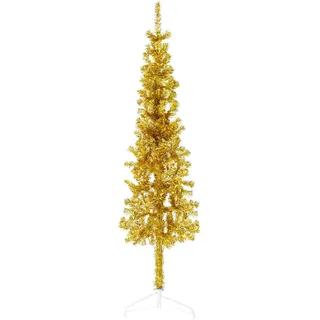 vidaXL Künstlicher Halb-Weihnachtsbaum Gold 150 cm