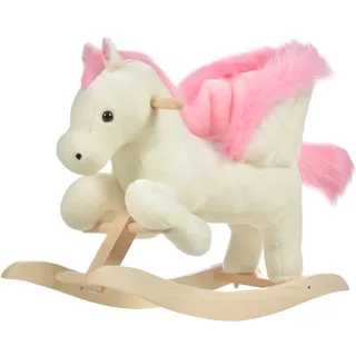 Schaukelpferd Schaukeltier Mit Sound Effekt, Haltegriffen, Plüsch Baby Schaukelspielzeug Schaukel Schaukelsitz Für Kleinkinder 1,5-3 Monate