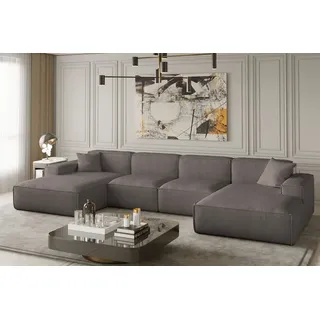Wohnlandschaft U-Form CELES in Stoff Scala Taupe - Beige