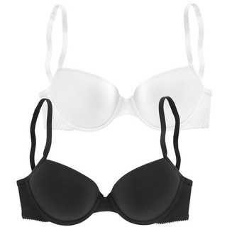 PETITE FLEUR Push-up-BH Damen schwarz+weiß Gr.70B