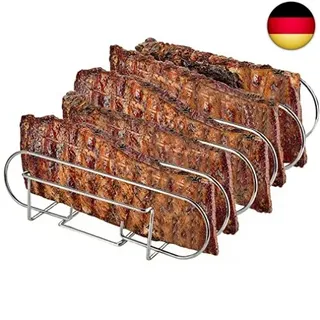 LyximGss Spareribs Halter Grill – Rippchenhalter aus reinem Edelstahl für 5 Ri