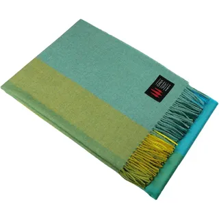 Lorenzo Cana - Alpakadecke aus 100% Alpaka - Sofadecke Wohndecke Kuscheldecke Decke - 135 x 200 cm - Petrol Ocker Türkis Grün - 96312