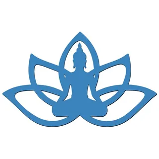 Namofactur Wandtattoo Buddha im Lotus XXL Wandtattoo blau