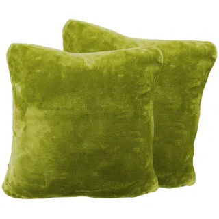 2er Pack Kuschelkissen Premium Cashmere Feeling Kissen 50x50 cm Flauschiges Sofakissen (Limone)