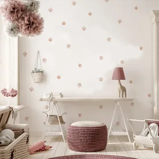 funlife Boho-Wandaufkleber für Kinderzimmer Babyzimmer, selbstklebende Wandtattoo Wandsticker, Boho-Stil-Aufkleber für Mädchen Jungen Baby, kratzfest PVC Wandaufkleber, 14,8 x 21cm Blumen