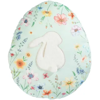 Novel Zierkissen Eggi, Blau, Textil, Ostern, Füllung: Polyester, 43x33 cm, formstabil, Wohntextilien, Kissen, Dekokissen