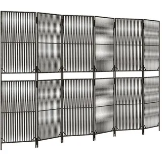 vidaXL Paravent 6-tlg. Grau Poly Rattan