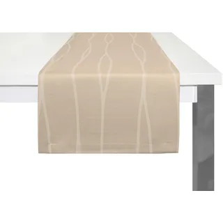 Tischläufer WIRTH "LANGWASSER" Gr. 1, grau (taupe), B:40cm L:150cm, Kunstfaser, Tischdecken