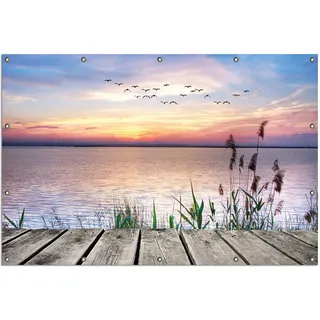 Wallario Seepanorama Garten Kunststoff 120x180 cm