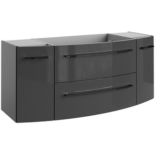 Camargue Swing K Waschtischunterschrank  (119 x 46 x 52 cm, Grafit, Glänzend)