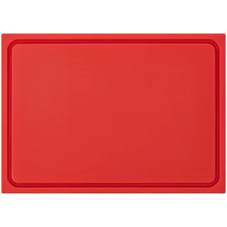 Muvell Schneidebrett Kunststoff HDPE500 | Rot 45x30x2 cm | Schneidbrett | Gastro Profi HACCP rohes Fleisch Küchenbrett | 1 Seite mit Saftrinne |