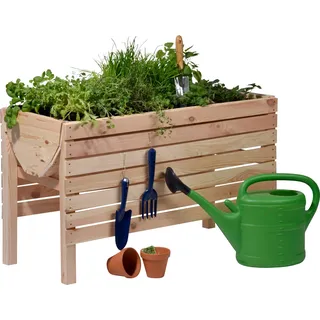Dobar Hochbeet auf Beinen XL 100 x 45 x 60 cm beige
