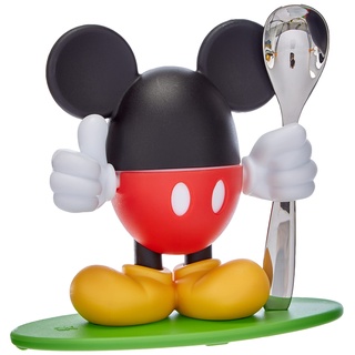 WMF Disney Mickey Mouse Eierbecher mit Löffel, 14cm, lustiger Eierbecher Kinder, Kunststoff, Cromargan Edelstahl poliert, farbecht, lebensmittelecht