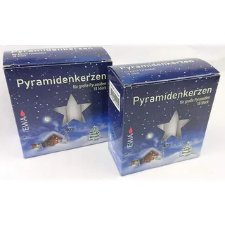 JEKA Pyramid Kerzen, Pyramiden Pyramidenkerze Wachs (Weiß, 1.7 x 1.7 x 10.5 cm (2er Pack))
