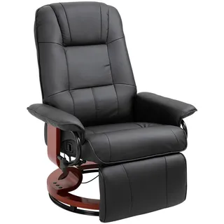 Homcom Relaxsessel Kunstleder 78 x 100 x 64 cm Schwarz mit Fußstütze