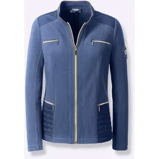 Fleecejacke CASUAL LOOKS Gr. 50, blau (jeansblau) Damen Jacken Übergangsjacken
