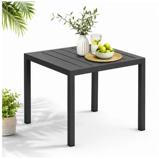 MuCoLa Gartentisch Beistelltisch 46 x 35 x 40 cm Grau