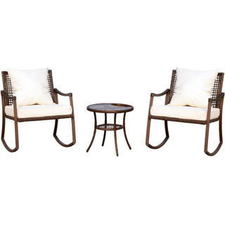 Outsunny Gartengarnitur 7-tlg. braun/creme