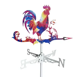 Wetterhahn Fürs Dach, Robuste Hahn Metall Windfahne Zur Wettervorhersage - Hahn Wetterfahne Mit Halterung Windrichtungsanzeiger-Gartendeko, Wetterhahn Windspiel Für Hof, Terrasse Und Dach
