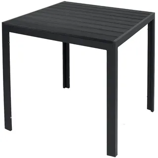 INDA-EXCLUSIV Gartentisch 80 x 80 x 74 cm anthrazit/schwarz