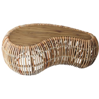 SIT Möbel Couchtisch | aus Rattan und recyceltem Teak | natur | B 120 x T 80 x H 45 cm | 05336-04 | Serie RATTAN