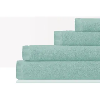 Frottiertuchserie in pastelligen Bonbonfarben, Waschhandschuh, Gästetuch, Handtuch, Duschtuch, Badetuch, Badvorleger 100% Baumwolle ✓ praktischer TextilaufhängerCA34 (50 x 100 cm, Mint)