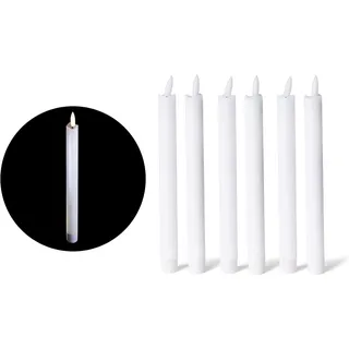 Novaliv, LED Kerzen, Weisse LED Stabkerze mit Timerfunktion 6er Set - Stabkerze LED bewegliche Flamme Timer - 20cm Höhe (6x)