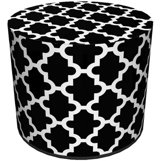 Dekorativer Pouf, Bertoni, Marokko-muster – Runder Pouf Für Wohnzimmer Und Flur, 40 Cm Durchmesser, Elegant, Mit Reißverschluss, Waschbar