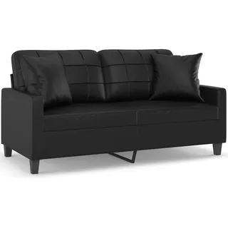 vidaXL Couch Kunstleder 2-Sitzer Schwarz