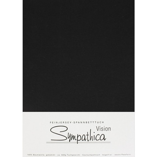 Sympathica Vision Jersey Spannbettlaken schwarz - 140x200 bis 160x200 cm