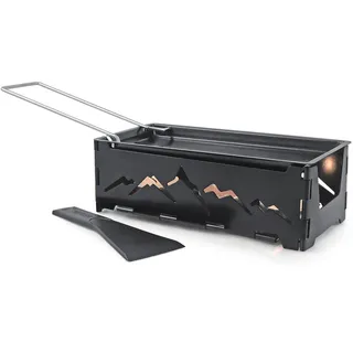 Swissmar Edelstahl Mini Raclette schwarz faltbar Antihaft zum Schmelzen von Käse