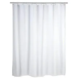 Hayrets Weißer Duschvorhang extra Breit 200x230 Überlänge für Badewanne und Dusche im Badezimmer, Badvorhang Anti-Schimmel und Wasserdicht aus Stoff 100% Polyester, Waschbar mit Vorhangringen