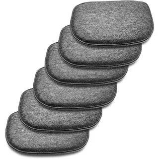 Gartenfreude AMARE Home 6er Set Sitzkissen Filz zum Wenden, 40 x 39 cm, dunkelgrau / hellgrau, Grau