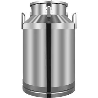 Edelstahl Milchkanne, 60L Milchkrug Transportkanne Behälter für Suppe Silber