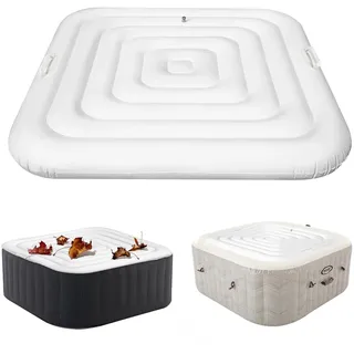 130CM Aufblasbare Abdeckung Whirlpool,Aufblasbare Poolabdeckung Mit 2 Handhaben, Verdicken Thermoabdeckung,Aufblasbarer Whirlpool FüR Den AußEnbereich Whirlpool ZubehöR (Style 2)
