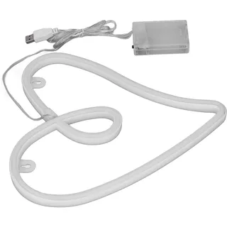 Herzförmige Neonleuchte Mit Zwei Netzteilen, Retro-optik, Ip45 Wasserdicht, Led-lampe, Rosa, Dekoration Für Wohnzimmer, Valentinstag, Party, Bar