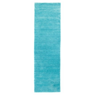 Wollteppich MORGENLAND "Loribaft Teppich handgewebt türkis" Teppiche Gr. B/L: 80 cm x 200 cm, 8 mm, 1,6 m2, 1 St., blau (türkis) Schurwollteppiche