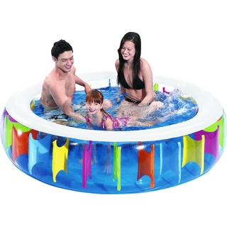 Jilong Rainbow Pool Ø 190 x 50 cm Kinderpool Planschbecken Schwimmbecken Kinder Schwimmbad für Garten und Terasse