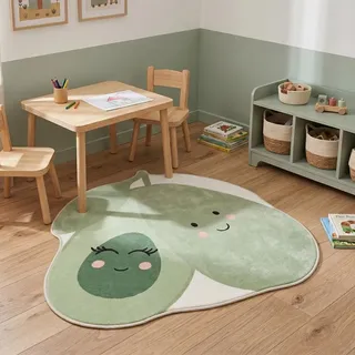 Volero - Waschbarer Kinderteppich - Berry Avocado Grün - Ø 160 cm - Kinderzimmer, Babyzimmer - Grün