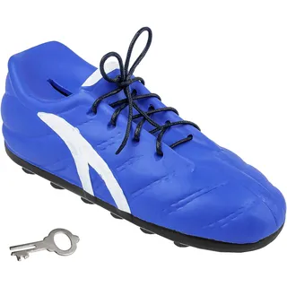 alles-meine.de GmbH 3-D Effekt Spardose - Fußballschuh/Schuh - Sportschuh - BLAU - mit echten Schnürsenkel ! - stabile Sparbüchse aus Porzellan/Keramik - Fußball - Spar..