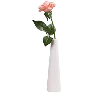 Ericotry Minimalistische Glasvase aus weißer Keramik, 22 cm Höhe, für Schreibtisch, Zuhause, Büro, Dekoration, einzigartige Einzelstielvase für Zuhause, Hochzeit, Weihnachtsdekoration